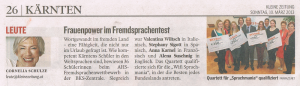 Artikel_Kleine_Zeitung_Fremdsprachenwettbewerb
